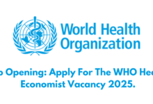 Job Opening: Apply For The WHO Health Economist Vacancy 2025.